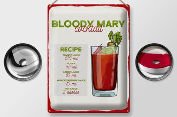 Plaque en tôle recette Bloody Mary Cocktail Recipe 30x40cm 2