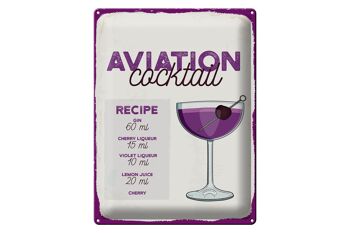 Recette de signe en étain, recette de Cocktail d'aviation, 30x40cm, cadeau 1