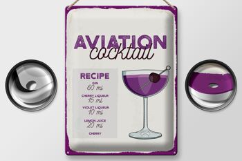 Recette de signe en étain, recette de Cocktail d'aviation, 30x40cm, cadeau 2