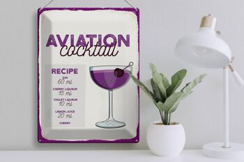 Recette de signe en étain, recette de Cocktail d'aviation, 30x40cm, cadeau 3