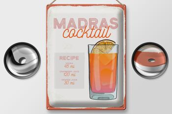 Plaque en tôle Recette Madras Cocktail Recette Vodka 30x40cm 2