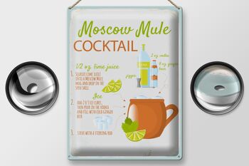 Plaque en tôle recette Recette de cocktail Moscow Mule 30x40cm 2