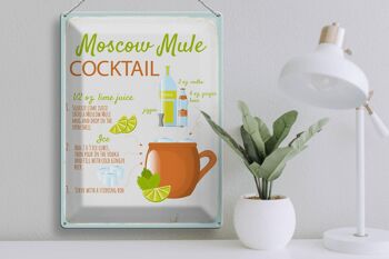 Plaque en tôle recette Recette de cocktail Moscow Mule 30x40cm 3