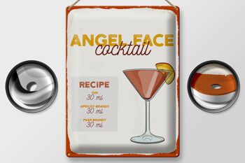 Plaque en tôle recette Angel Face Cocktail Recipe 30x40cm 2