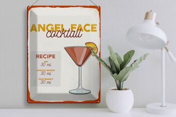 Plaque en tôle recette Angel Face Cocktail Recipe 30x40cm 3