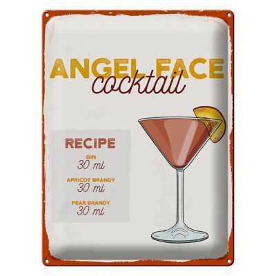 Blechschild Rezept Angel Face Cocktail Recipe 30x40cm