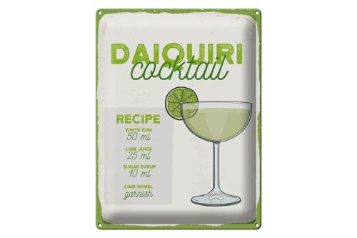 Blechschild Rezept Daiquiri Cocktail Recipe 30x40cm Geschenk