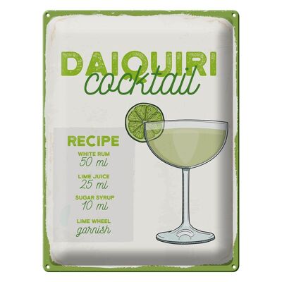 Blechschild Rezept Daiquiri Cocktail Recipe 30x40cm Geschenk