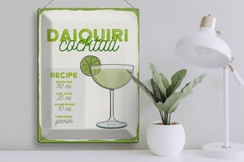 Recette de signe en étain, recette de Cocktail Daiquiri, 30x40cm, cadeau 3