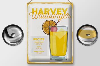 Plaque en tôle recette Harvey Wallbanger Cocktail Recipe 30x40cm 2