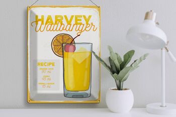 Plaque en tôle recette Harvey Wallbanger Cocktail Recipe 30x40cm 3