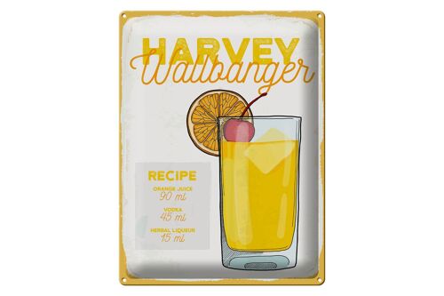 Blechschild Rezept Harvey Wallbanger Cocktail Recipe 30x40cm