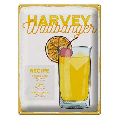 Blechschild Rezept Harvey Wallbanger Cocktail Recipe 30x40cm