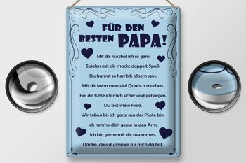 Plaque en tôle disant 30x40cm Pour le meilleur papa 2