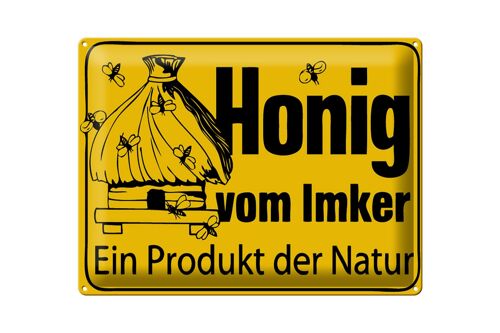 Blechschild Hinweis 40x30cm Honig vom Imker Naturprodukt