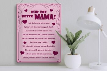 Plaque en tôle disant 30x40cm Pour la meilleure maman 3