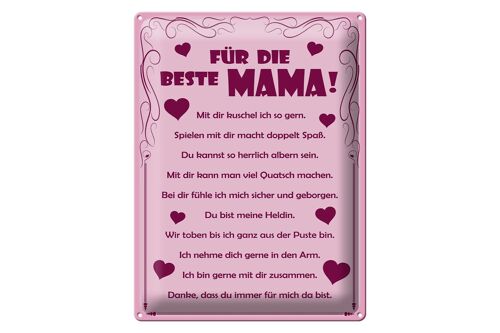 Blechschild Spruch 30x40cm Für die beste Mama