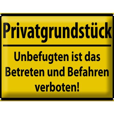 Blechschild Warnschild 40x30cm Privatgrundstück