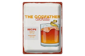 Plaque en tôle recette Le Parrain Recette Cocktail 30x40cm 1