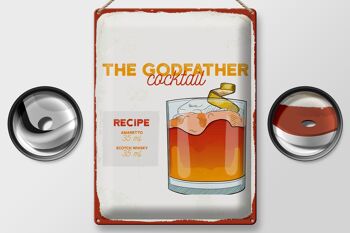 Plaque en tôle recette Le Parrain Recette Cocktail 30x40cm 2