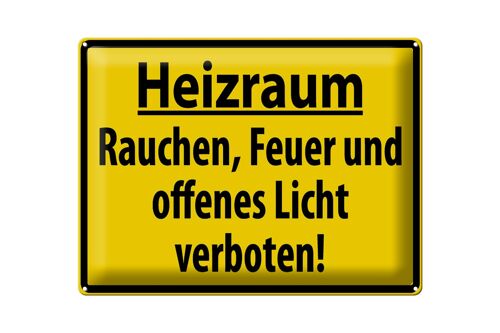 Blechschild Warnschild 40x30cm Heizraum Rauchen verboten