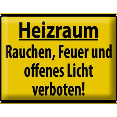 Blechschild Warnschild 40x30cm Heizraum Rauchen verboten