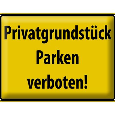 Cartel de chapa señal de advertencia 40x30cm propiedad privada aparcamiento prohibido