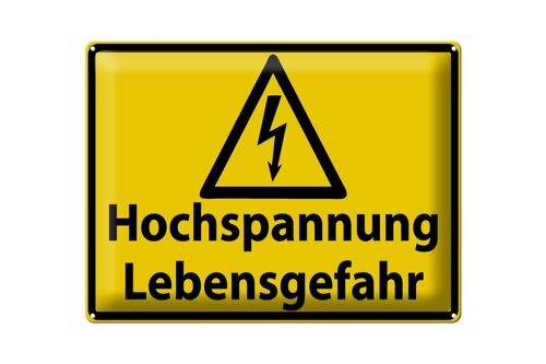 Blechschild Warnschild 40x30cm Hochspannung Lebensgefahr