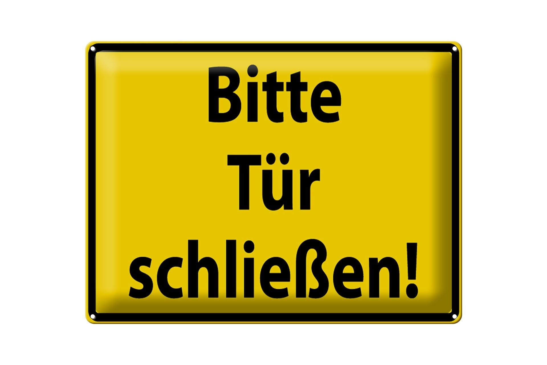 Blechschild Warnschild 40x30cm Bitte Tür schließen