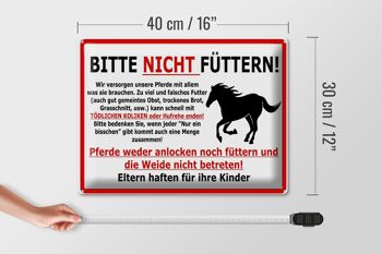 Panneau d'avertissement en tôle 40x30cm (cheval) Veuillez ne pas nourrir 4