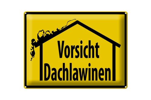 Blechschild Warnschild 40x30cm Vorsicht Dachlawinen