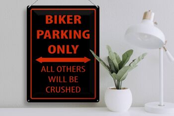 Plaque en tôle vélo 30x40cm Parking motards uniquement 3