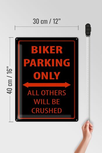 Plaque en tôle vélo 30x40cm Parking motards uniquement 4