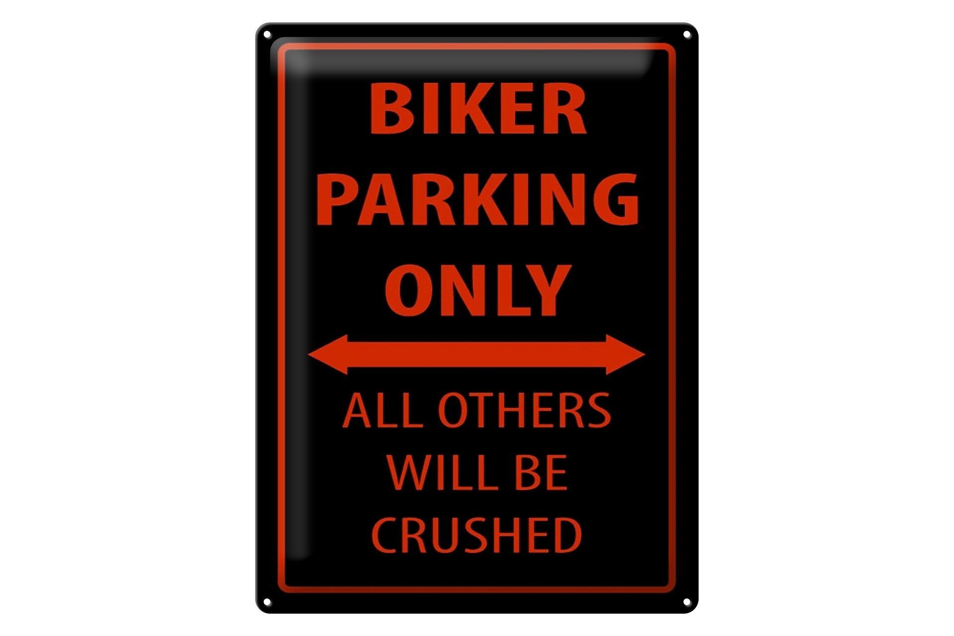 Blechschild Fahrrad 30x40cm Biker parking only