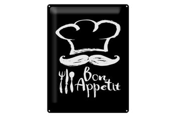 Plaque en tôle alimentaire 30x40cm Bon Appetit Restaurant n/b 1