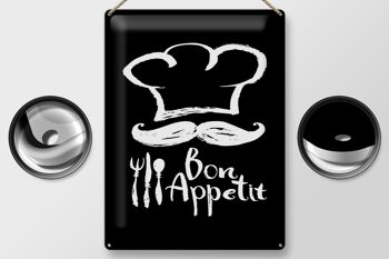 Plaque en tôle alimentaire 30x40cm Bon Appetit Restaurant n/b 2