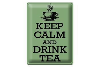 Plaque en étain disant 30x40cm Keep Calm and Drink Tea 1