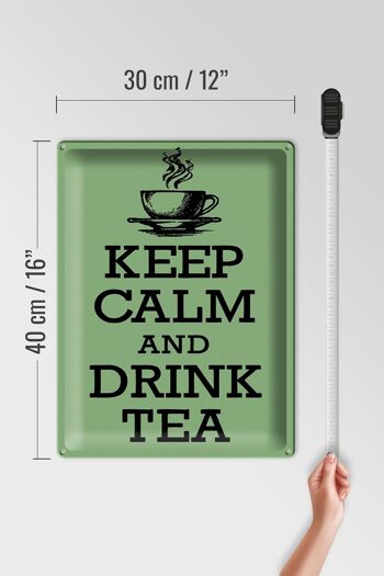 Plaque en étain disant 30x40cm Keep Calm and Drink Tea 4