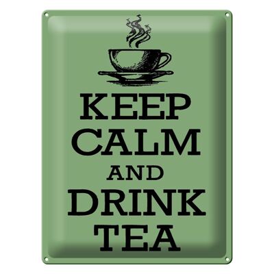 Tin sign saying 30x40cm Keep Calm and drink tea