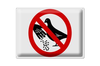 Panneau d'avertissement en étain 40x30cm Ne pas nourrir les pigeons 1