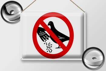 Panneau d'avertissement en étain 40x30cm Ne pas nourrir les pigeons 2