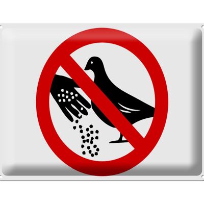 Segnale di avvertimento in latta 40x30 cm Non dare da mangiare ai piccioni