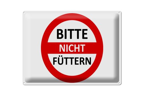 Blechschild Warnschild 40x30cm Bitte nicht füttern (rot/weiß)