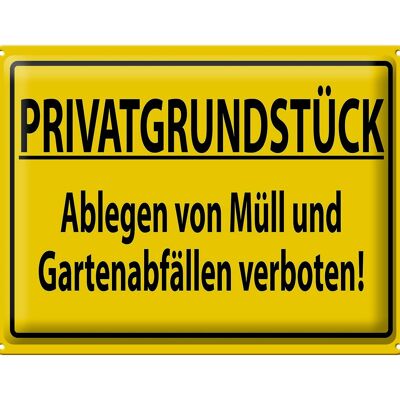 Blechschild 40x30cm PRIVATGRUNDSTÜCK abl. von Müll verboten