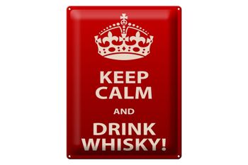 Plaque en tôle 30x40cm Keep Calm & Drink Whisky 1