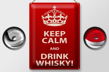 Plaque en tôle 30x40cm Keep Calm & Drink Whisky 2