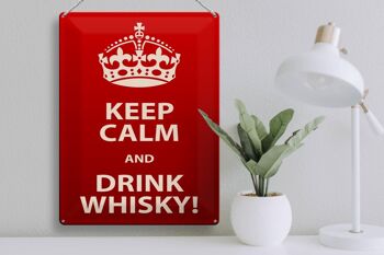 Plaque en tôle 30x40cm Keep Calm & Drink Whisky 3