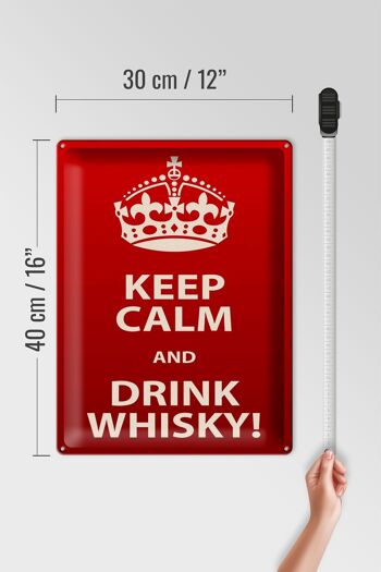 Plaque en tôle 30x40cm Keep Calm & Drink Whisky 4