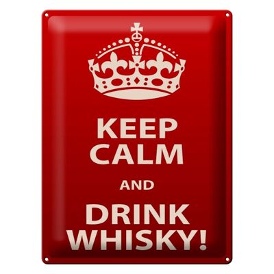 Targa in metallo 30x40 cm Keep Calm & Drink Whiskey