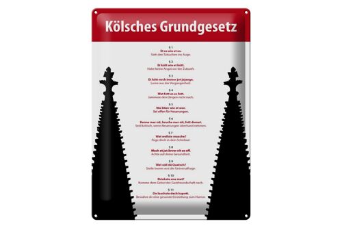 Blechschild Spruch 30x40cm Kölsches Grundgesetz
